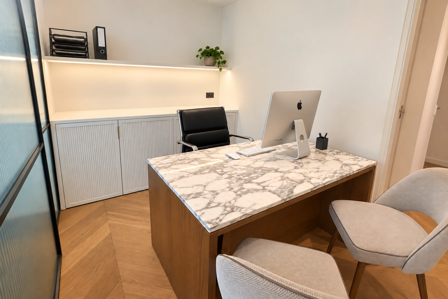 Le bureau de rendez-vous et sa verrière